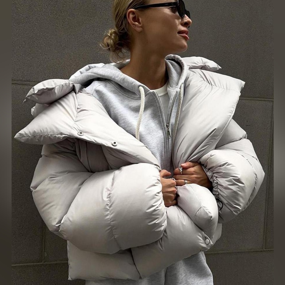 Ligjt Grey Puffer Jacket